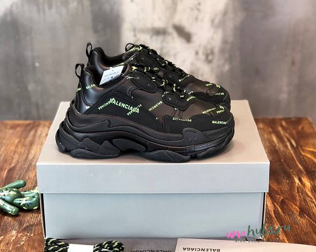 Balenciaga Triple S Green Logo Sneaker - 1