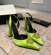 Versace La Medusa sling back green heels  - 1