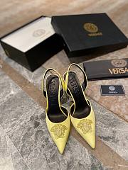 Versace La Medusa sling back yellow heels  - 5