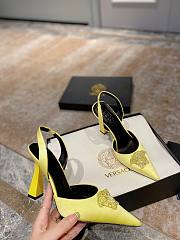 Versace La Medusa sling back yellow heels  - 4