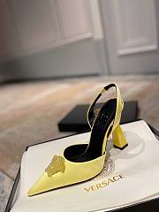 Versace La Medusa sling back yellow heels  - 2