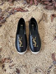 YSL black leather espadrilles flats - 1