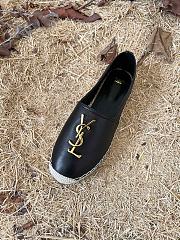 YSL black leather espadrilles flats - 3