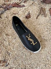 YSL black leather espadrilles flats - 5