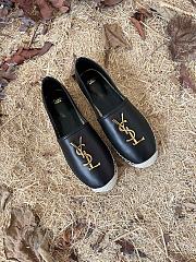 YSL black leather espadrilles flats - 6