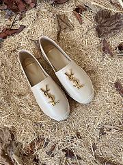 YSL white leather espadrilles flats - 5