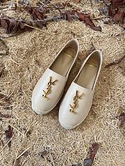 YSL white leather espadrilles flats - 3