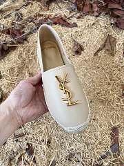 YSL white leather espadrilles flats - 4