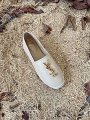 YSL white leather espadrilles flats - 2