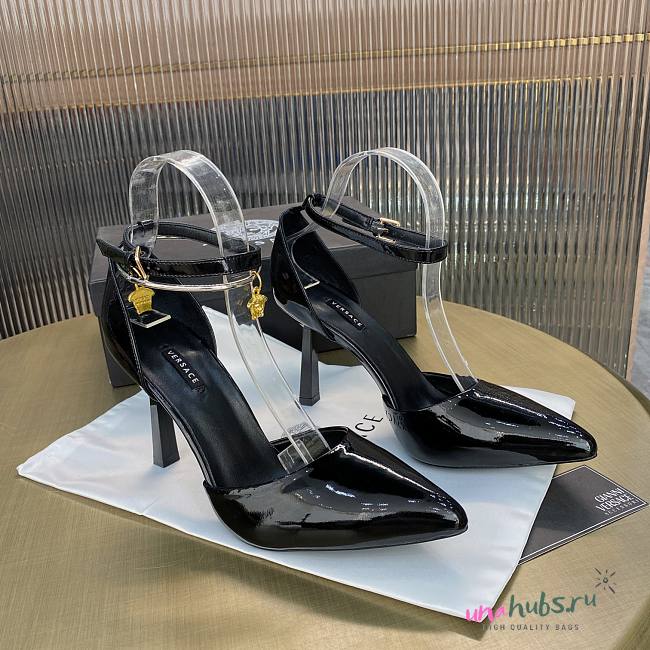 Versace black patent leather heels - 1