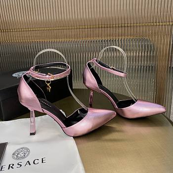 Versace pink patent leather heels