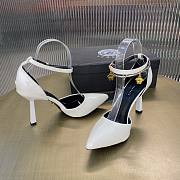 Versace white patent leather heels - 5