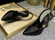 Versace Black Leather Safety-Pin Pointed Toe Slingback Heels  - 3