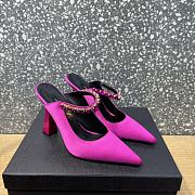 Versace Pink  Crystal-Embellished Mule Heels - 1