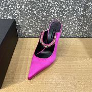 Versace Pink  Crystal-Embellished Mule Heels - 5