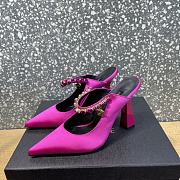 Versace Pink  Crystal-Embellished Mule Heels - 3