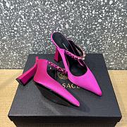 Versace Pink  Crystal-Embellished Mule Heels - 2