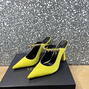 Versace Yellow Crystal-Embellished Mule Heels - 6