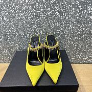 Versace Yellow Crystal-Embellished Mule Heels - 3