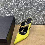 Versace Yellow Crystal-Embellished Mule Heels - 2