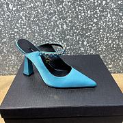 Versace Blue Crystal-Embellished Mule Heels - 3