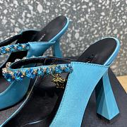 Versace Blue Crystal-Embellished Mule Heels - 4