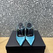 Versace Blue Crystal-Embellished Mule Heels - 2