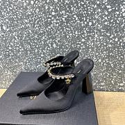 Versace Black Crystal-Embellished Mule Heels - 6