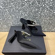 Versace Black Crystal-Embellished Mule Heels - 3