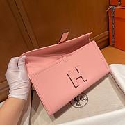 Hermes Rose Sakura Swift Jige Elan Clutch  - 2