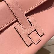 Hermes Rose Sakura Swift Jige Elan Clutch  - 6