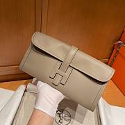 Hermes Gray Swift Jige Elan Clutch - 1