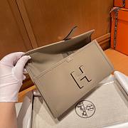 Hermes Gray Swift Jige Elan Clutch - 3