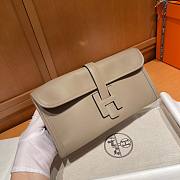 Hermes Gray Swift Jige Elan Clutch - 5