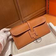 Hermes Brown Swift Jige Elan Clutch - 2