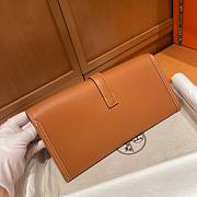 Hermes Brown Swift Jige Elan Clutch - 6