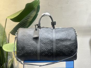 Louis Vuitton Black Keepall Bandouliere 50 Bag M21375