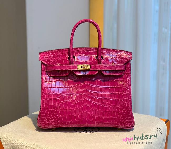 Hermes birkin pink crocodile 25/30cm - 1