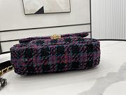 Chanel 19 flap tweed pink black bag 26cm - 6