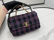 Chanel 19 flap tweed pink black bag 26cm - 5