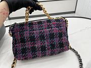 Chanel 19 flap tweed pink black bag 26cm - 4