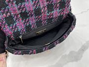 Chanel 19 flap tweed pink black bag 26cm - 3