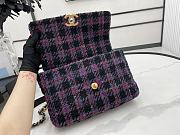 Chanel 19 flap tweed pink black bag 30cm - 4