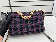 Chanel 19 flap tweed pink black bag 30cm - 3