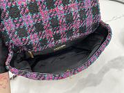 Chanel 19 flap tweed pink black bag 30cm - 2