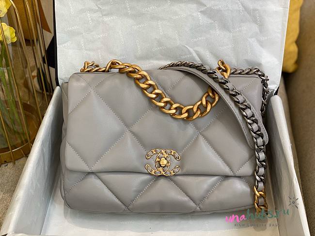 Chanel 19 flap gray bag 30cm - 1