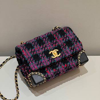 Chanel  Tweed Gold Hardware Flap Bag