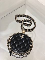 Chanel Quilted Lambskin Chain Round Clutch - 1