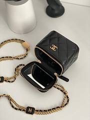 Chanel square vanity black leather mini bag - 2