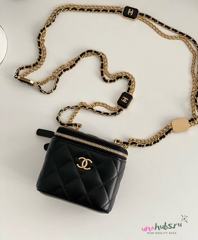 Chanel square vanity black leather mini bag - 1